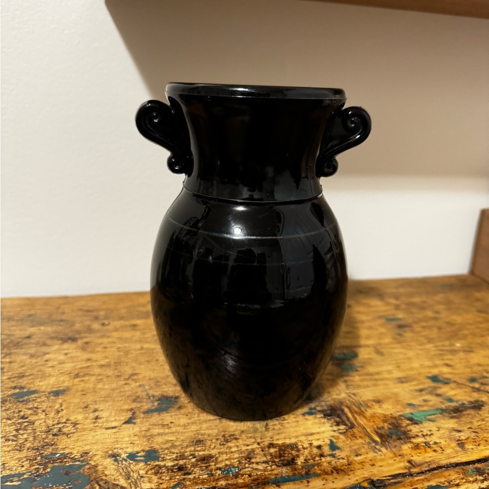 Elegant Black Glass Vase